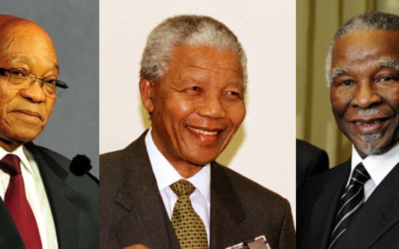 Photo © South African Government (Zuma, Mbeki) and UN Photo/James Bu (Mandela)