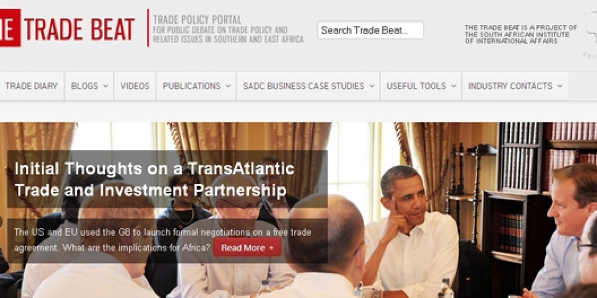 The Trade Beat, SAIIA's specialised trade site run by SAIIA's Economic Diplomacy programme.