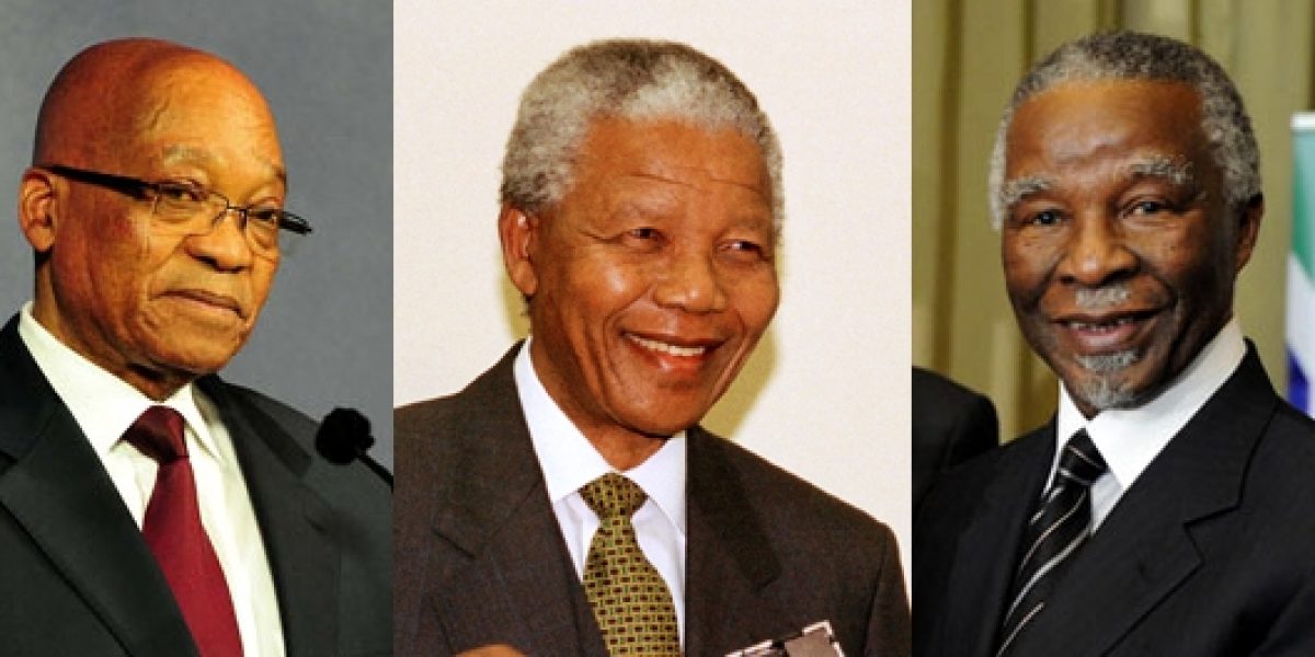 Photo © South African Government (Zuma, Mbeki) and UN Photo/James Bu (Mandela) Photo © South African Government (Zuma, Mbeki) and UN Photo/James Bu (Mandela)