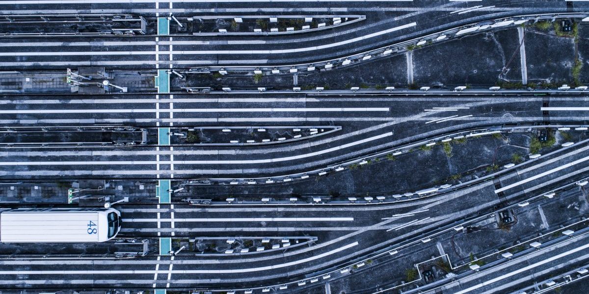 Aerial view of railroad tracks. Image: Getty, Michael H