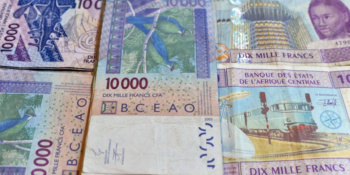 CFA currency issued by the Central Bank of West African States, used in the eight West African countries which share the common currency. Image: Getty, Issouf Sanogo/AFP