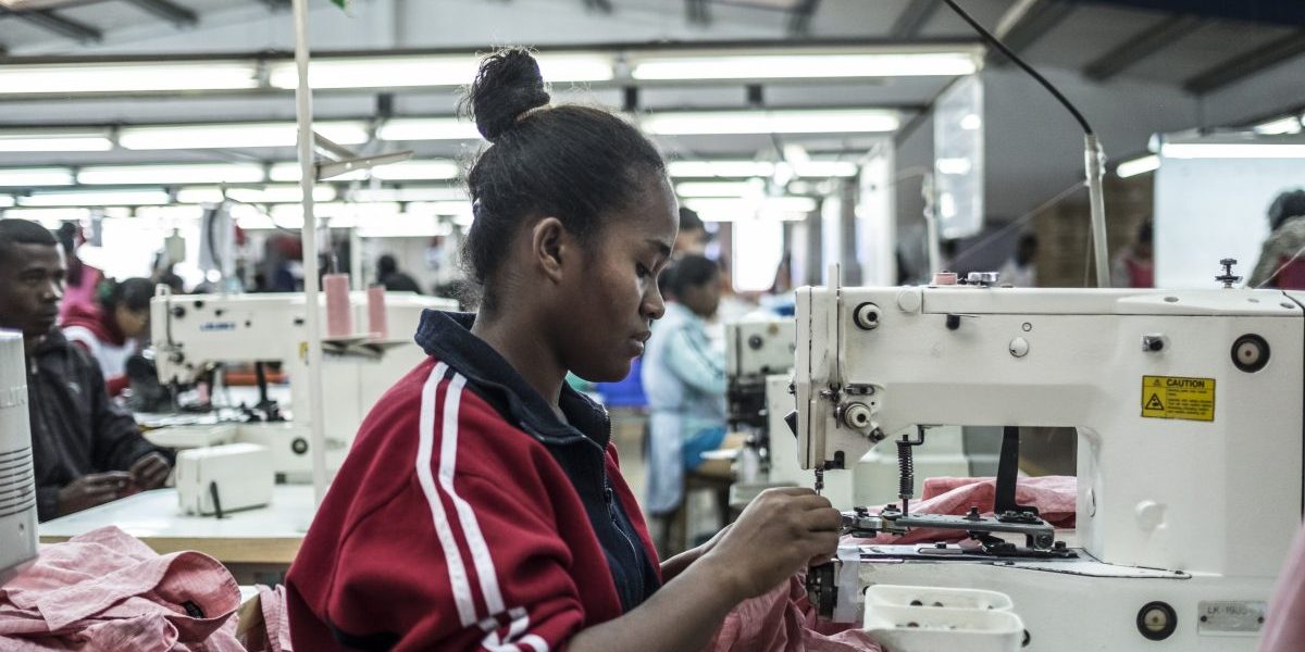 Madagascar's exports are projected to continue to boom in 2018-19, with strong demand for textiles in the free trade zone. Image: Getty, Miora Rajaonary/Bloomberg