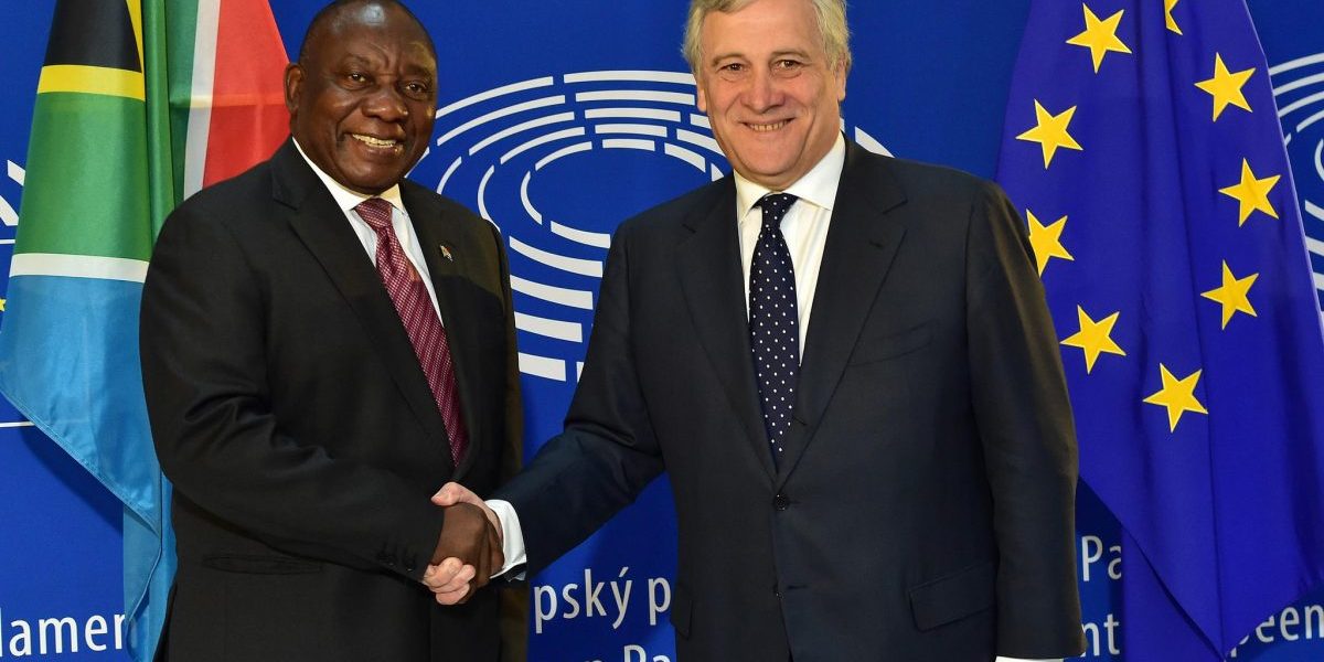 CyrilinEU_45876914831_475744b3dd_k_GovZA_flickr President Cyril Ramaphosa with President of the European Parliament Antonio Tajani. Image: Flickr, GovernmentZA