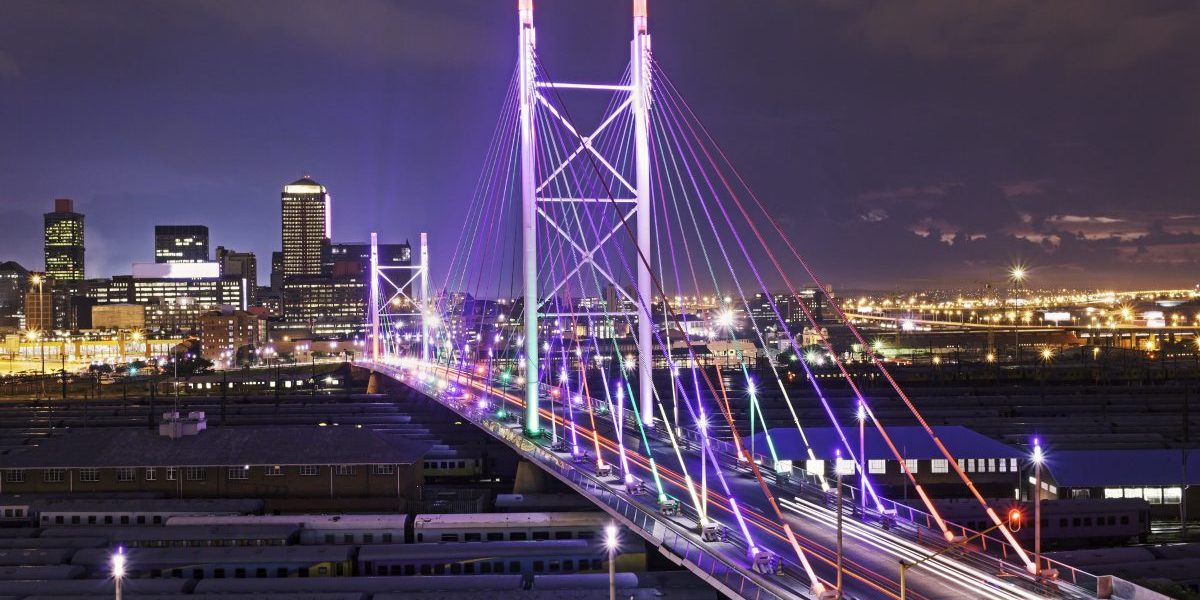 Nelson Mandela Bridge at sunset, Johannesburg, South Africa. Image: Getty, THEGIFT777