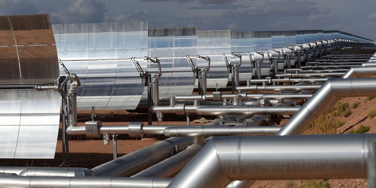 A view of the Noor 1 Concentrated Solar Power (CSP) plant, some 20km outside the central Moroccan town of Ouarzazate, on the edge of the Sahara Desert. Image: Getty, Fadel Senna/AFP