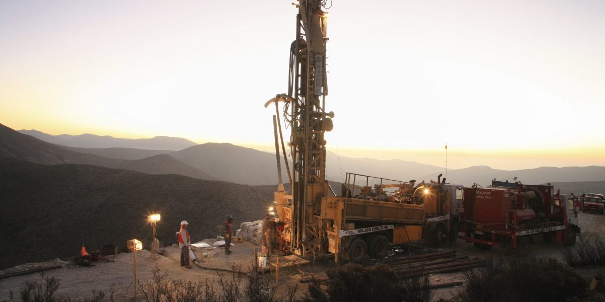 Sunset drilling at a Ttitanium mine. Image: Getty, Oliver Llaneza Hesse