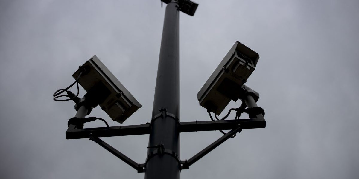CCTV cameras record the traffic in King’s Cross, London. Image: Getty, Tolga Akmen/AFP