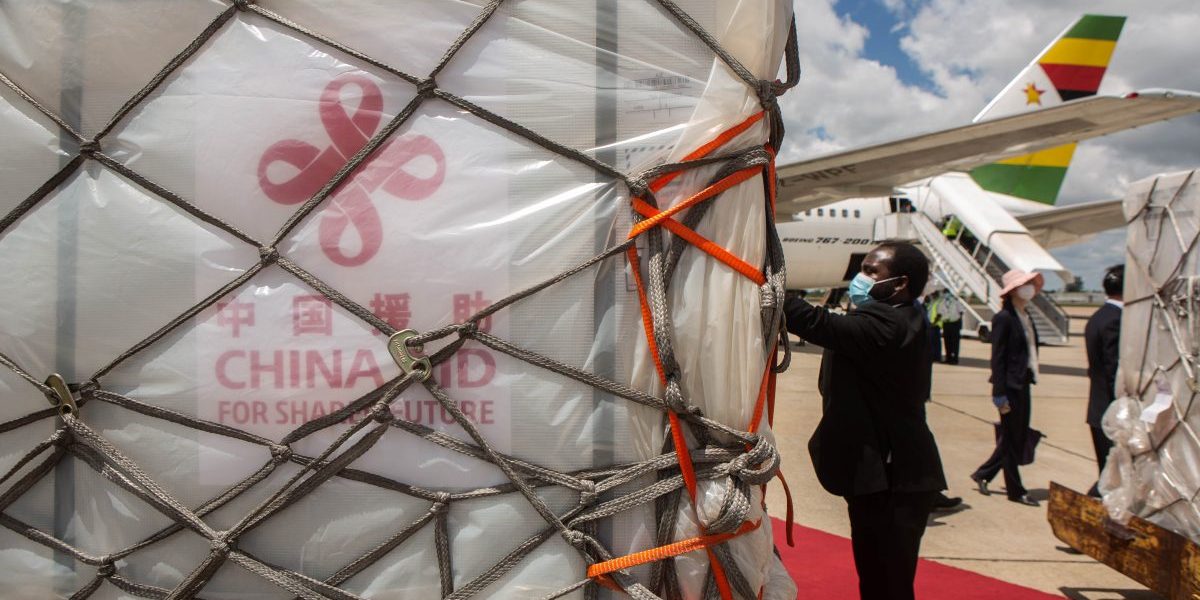 Zimbabwean officials inspects the shipment of the Sinovac and Sinopharm vaccines at Harare International Airport on March 16, 2021 in Harare, Zimbabwe. Image: Getty, Tafadzwa Ufumeli