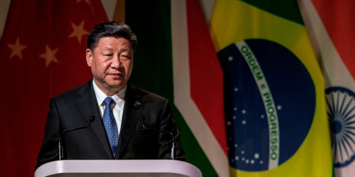 bb07d6737f95e5edb1ed95dd57d3d01d_XL China's President Xi Jinping addresses delegates at a Business Forum organised during the 10th BRICS summit on July 25, 2018 (Photo © Gianluigi Guercia/AFP/Getty)